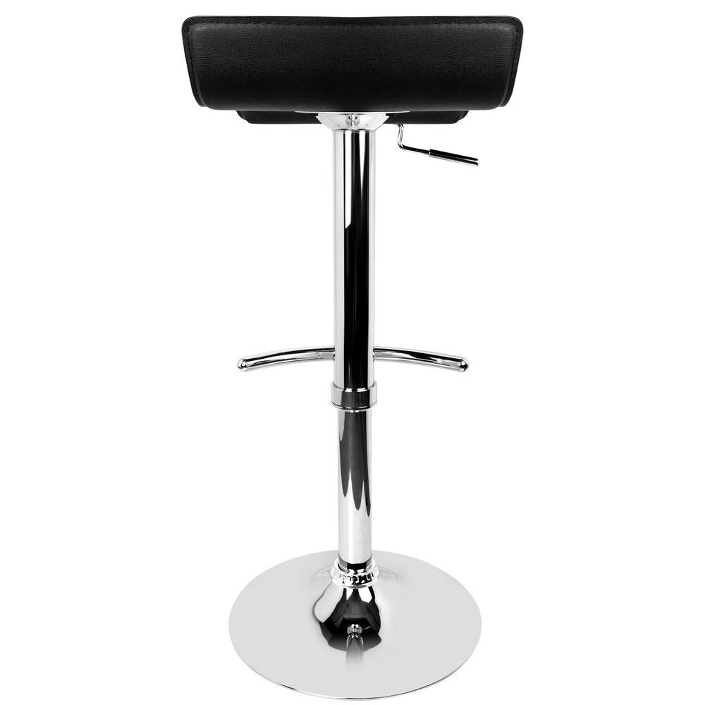 Artiss Set of 2 PU Leather Wave Style Bar Stools in Black with chrome base, showcasing modern design and comfort.